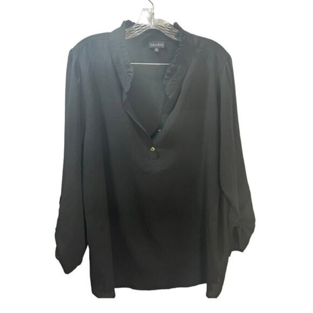 NWOT ZENOBIA Long Sleeve Shirts Notch V‎ Neck 3XL
